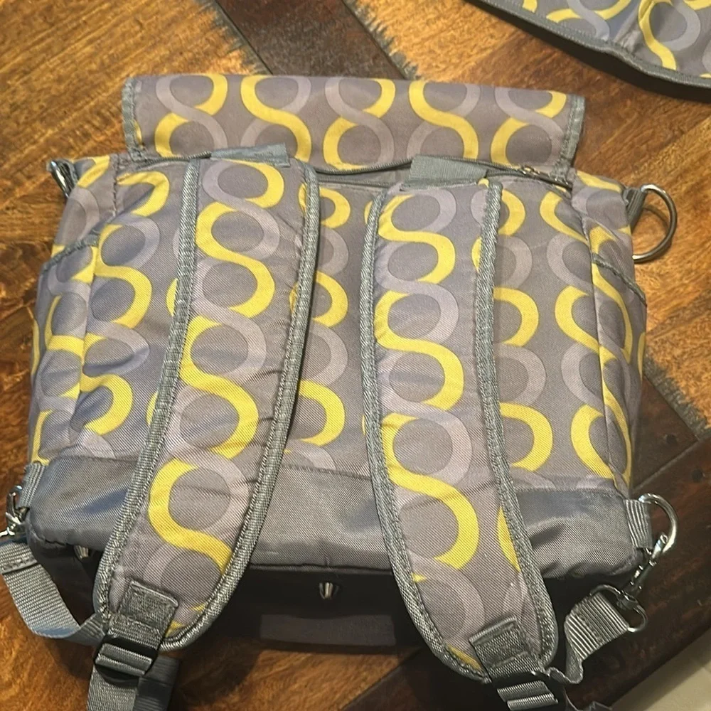 Timi & Leslie Gray and Yellow Diaper Bag EUC